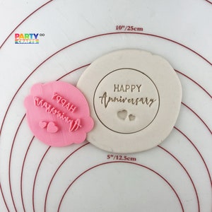 Happy Anniversary cookie stamp | Happy Anniversary Fondant Embosser | Happy Anniversary gift
