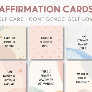 Tarjetas de afirmación imprimibles para mujeres, Tarjetas motivacionales, Tarjetas de afirmación positiva, Tarjetas de manifestación, Regalo de autóctil, Empoderamiento