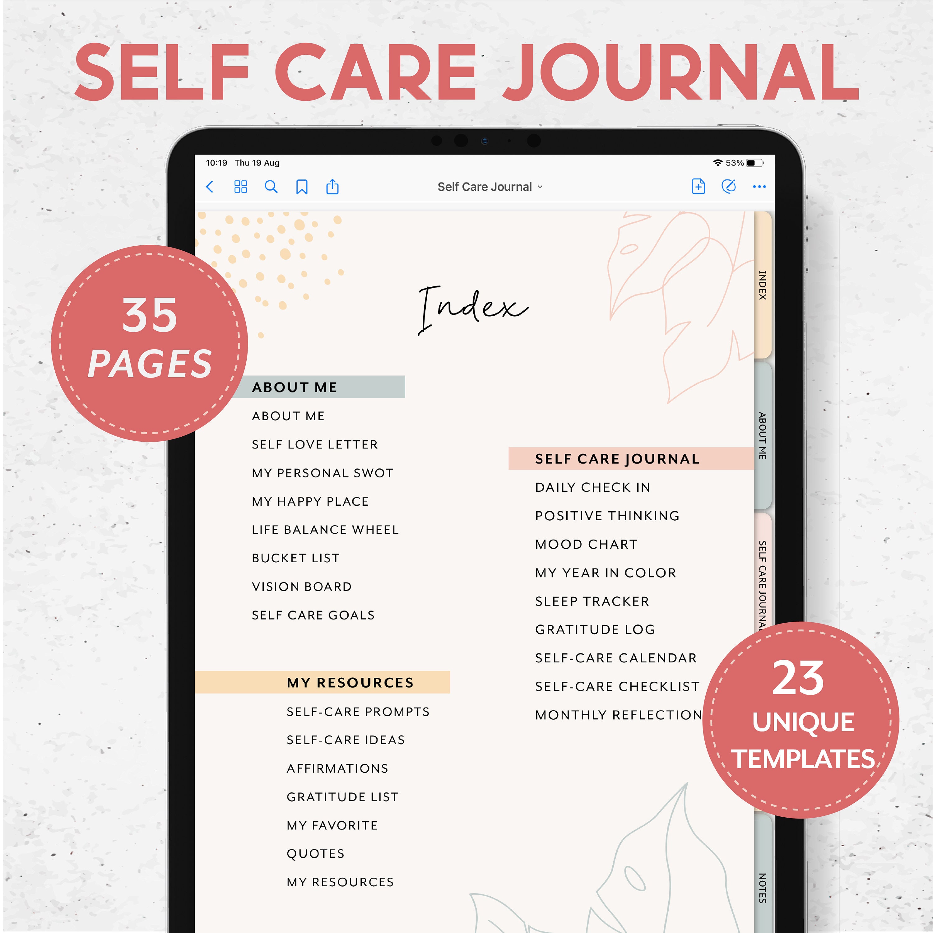 Digital Journal Goodnotes Digital Journal Bundle Self Care Etsy