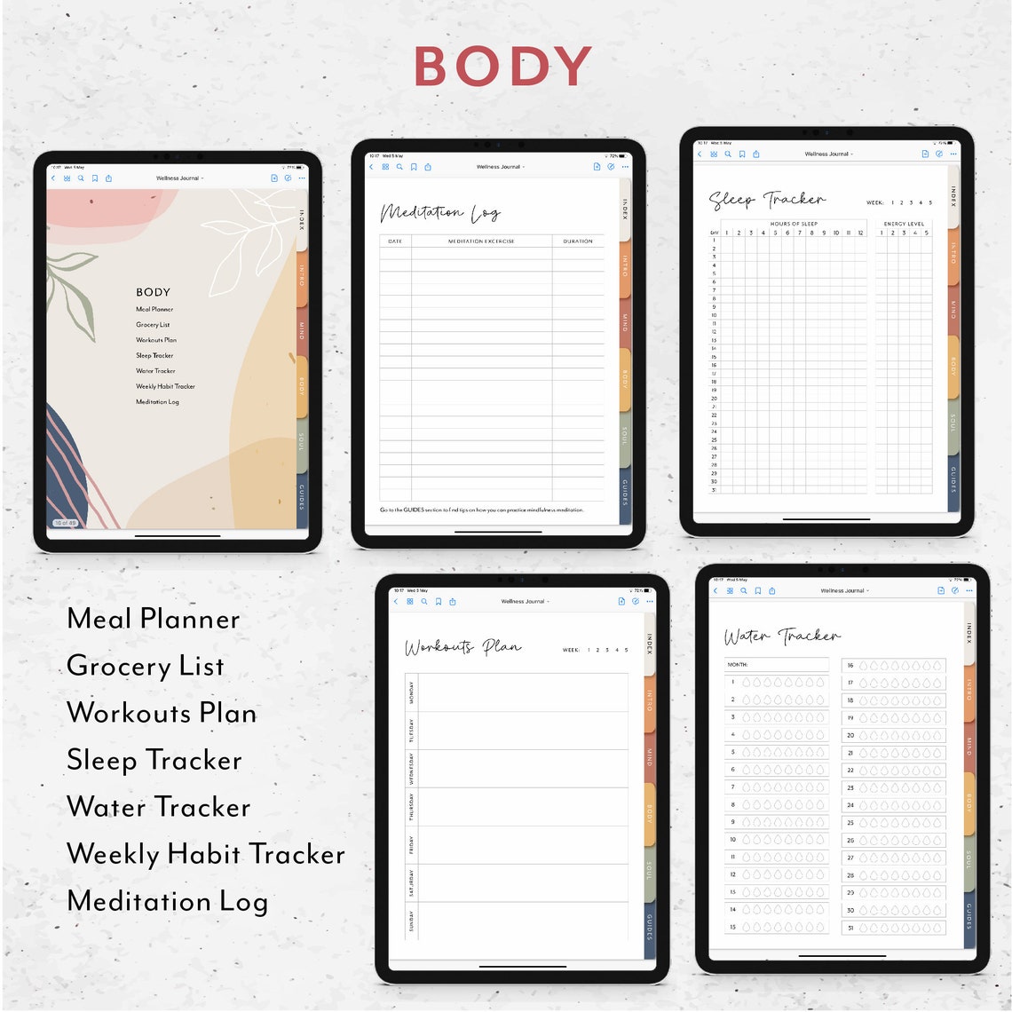 Wellness journal digital Mindfulness journal printable Self Etsy