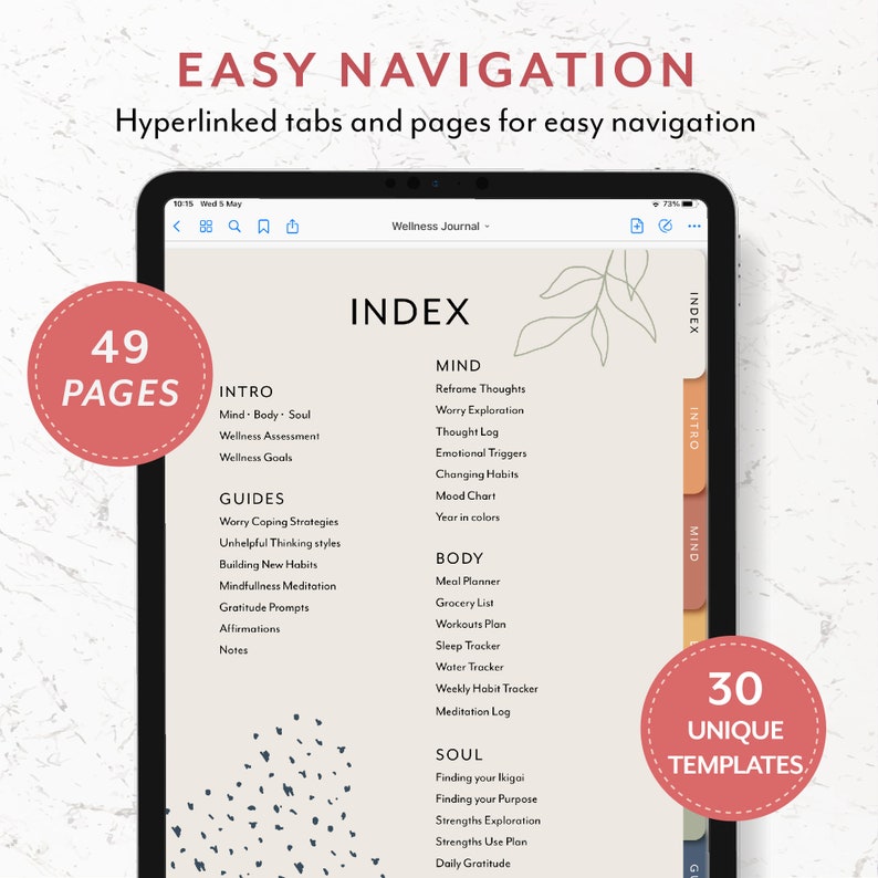 Wellness Journal Digital Mental Health Journal Printable Etsy