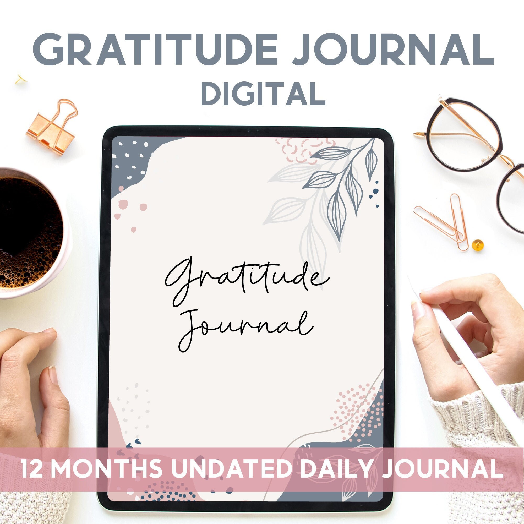 Digital Gratitude Journal 5 Minute Journal digital Self Etsy