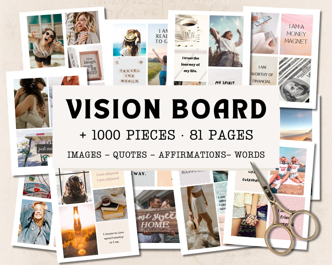 2024 Vision Board Printable, Manifestation Kit, Mood Board, Abundance ...