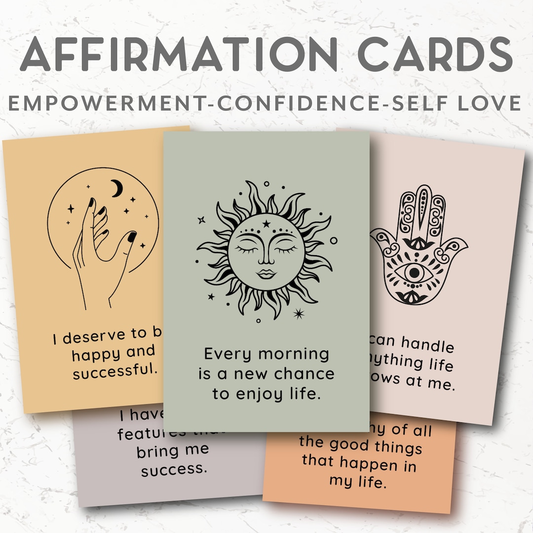 Positive Affirmation Cards Self Love Deck Self Care Cards - Etsy