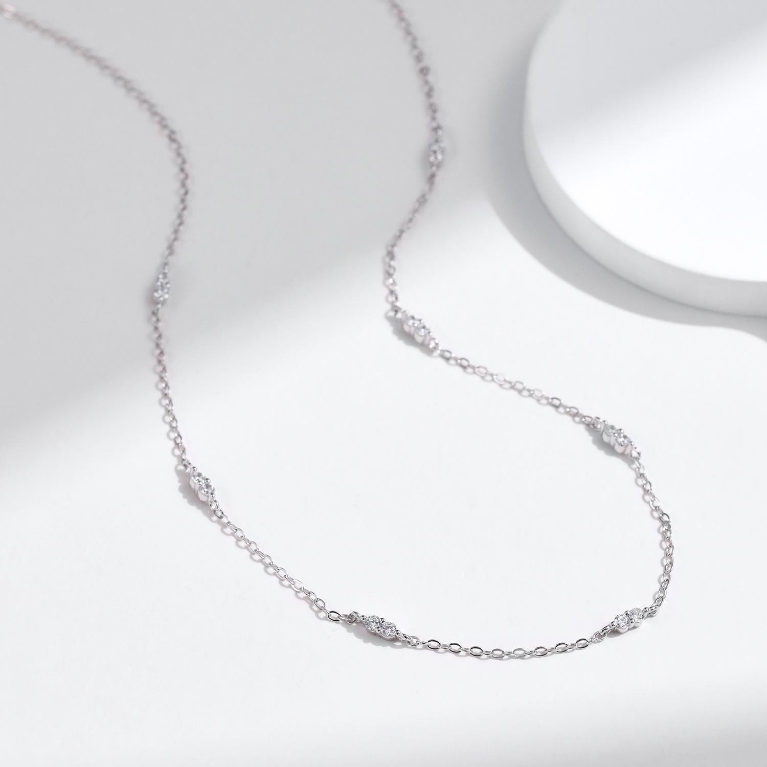 『SA NECKLACE SILVER』 S925 Silver, Sparkling Zirconia Necklace, Choker - Etsy Canada