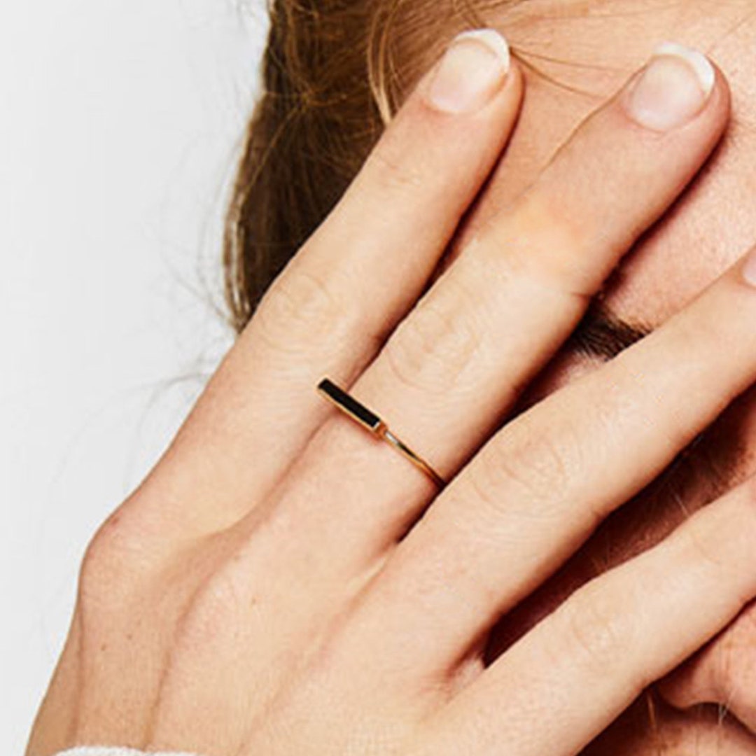 Simple Gold Ring 14K Gold Plated, Geometric Ring, Statement Rings, US5 ...
