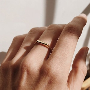 Simple Gold Ring 14K Gold Plated, Basic Gold Ring, Regular Ring, US5, US6, US7