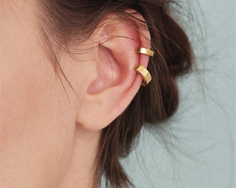 Ear Cuffs Earrings, Non Pierced Earrings 14K Gold Plated, Comfortable and Painless, Gold / Silver, 11mm / 13mm