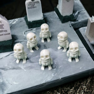 3x Miniature Cute Skeleton, Halloween Decor, Desk Companion, Spooky Gift, Alternative to 12ft Sold-Out Giant