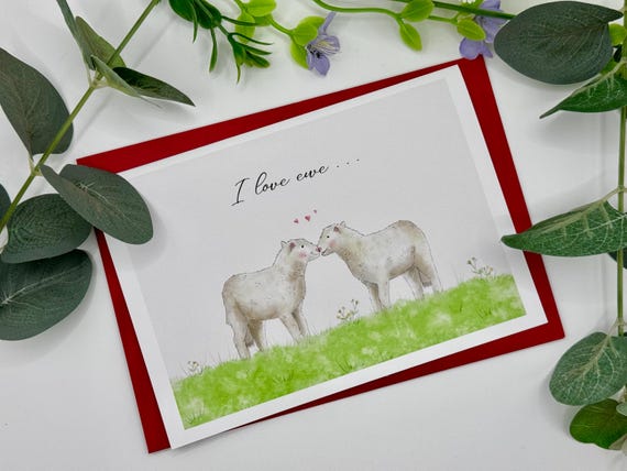 I love ewe | valentines card| sheep card | Cute Anniversary card | Valentine’s Day card | anniversary card