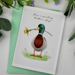Que tengas un día de la madre graznando / Tarjeta del día de la madre / Tarjeta del pato real / Tarjeta linda / Tarjeta para amantes de los patos / Tarjeta alentadora