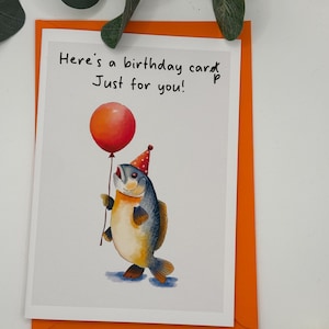 Angler Karte | Fischen Wortspiel Geburtstagskarte | Karpfen Karte | Wortspiel | Karte für Ihn | rustikal | Angeln | lustiger Fischer | Fisch Geschenk |