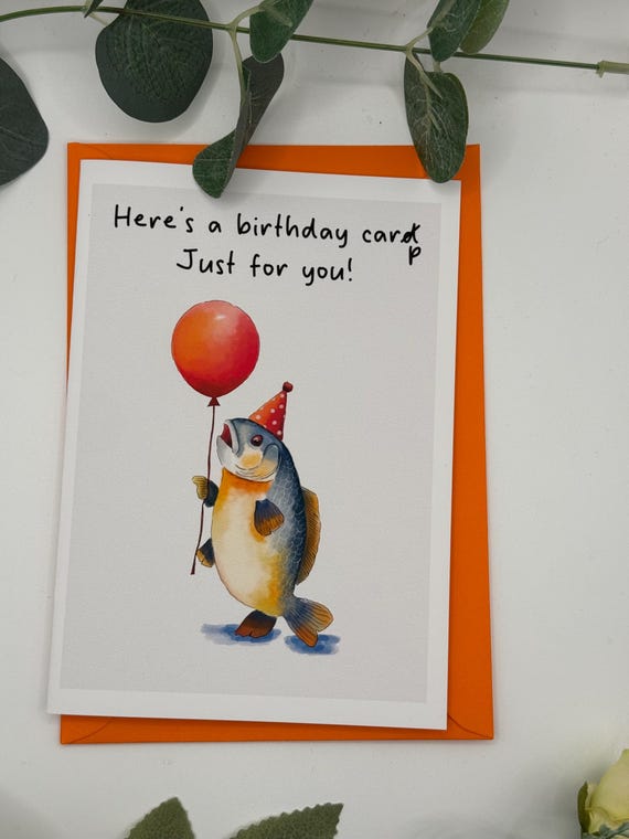 Anglers card | fishing pun birthday card | Carp card | pun | card for him | rustic | angling | funny fisherman | fish gift  |