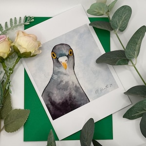 Tarjeta de paloma torcaz / tarjeta de cumpleaños / tarjeta de recuperación / tarjeta linda / tarjeta general / tarjeta para él / para ella / amantes de las aves / tarjeta cómica / en blanco