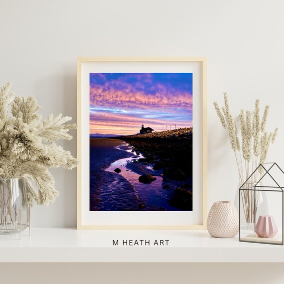 Morecambe bay photography, fine art print, award winning, limited edition, fine art print, sunset over stone jetty Lancashire, dusk