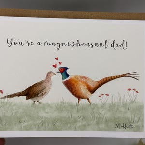 Tarjeta de faisán / tarjeta de cumpleaños / tarjeta del Día del Padre / tarjeta linda / juego de palabras / tarjeta para él / rústica / granjero / ave de caza / regalo de caza /