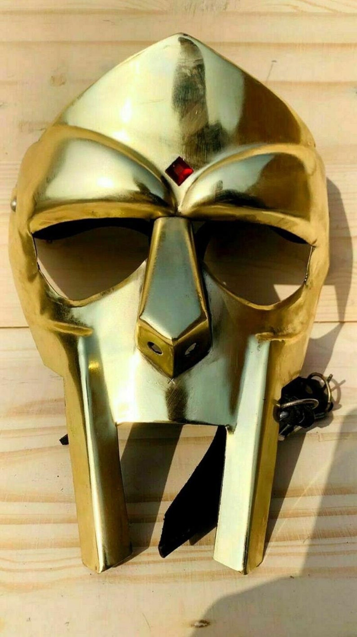 MF Doom Gladiator Mask Steel Golden Finish in Brass Plating - Etsy