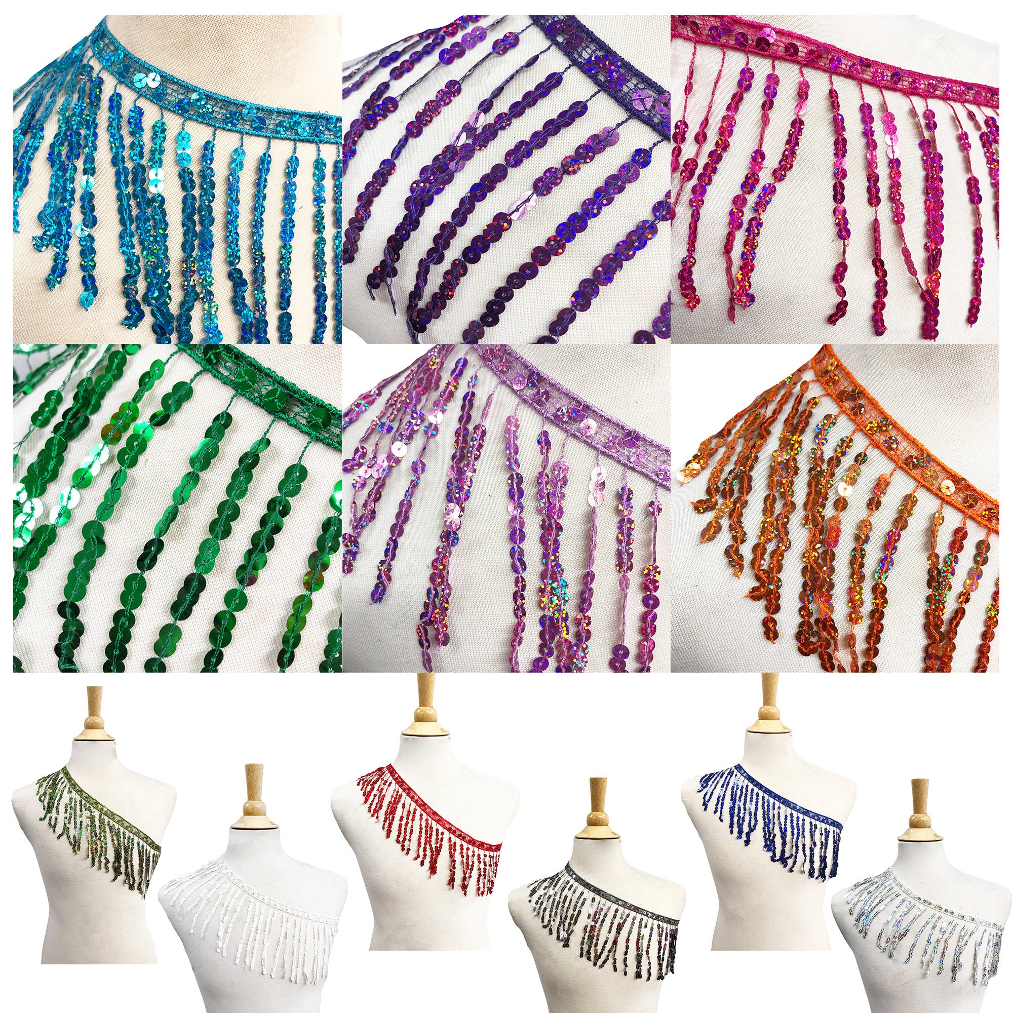 Sequins Fringe Trim Sold by Perialco Etsy