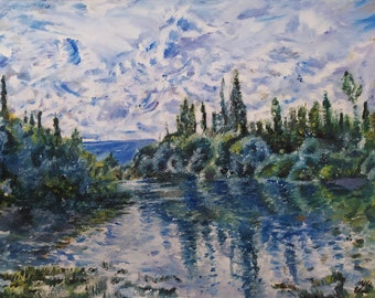 Copie « Seine Arm near Vetheuil » par Claude Monet