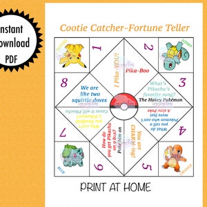 Printable Pokemon Cootie Catcher