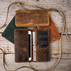 Cartera de cuero larga personalizada / Cartera de abrigo de hombre personalizada / Regalo de Navidad / Cartera para él / Cartera organizadora de cuero