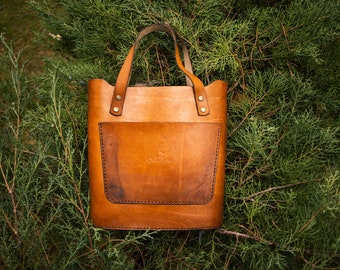 Leather Tote Bag | Handmade Leather Bag | Tote Bag