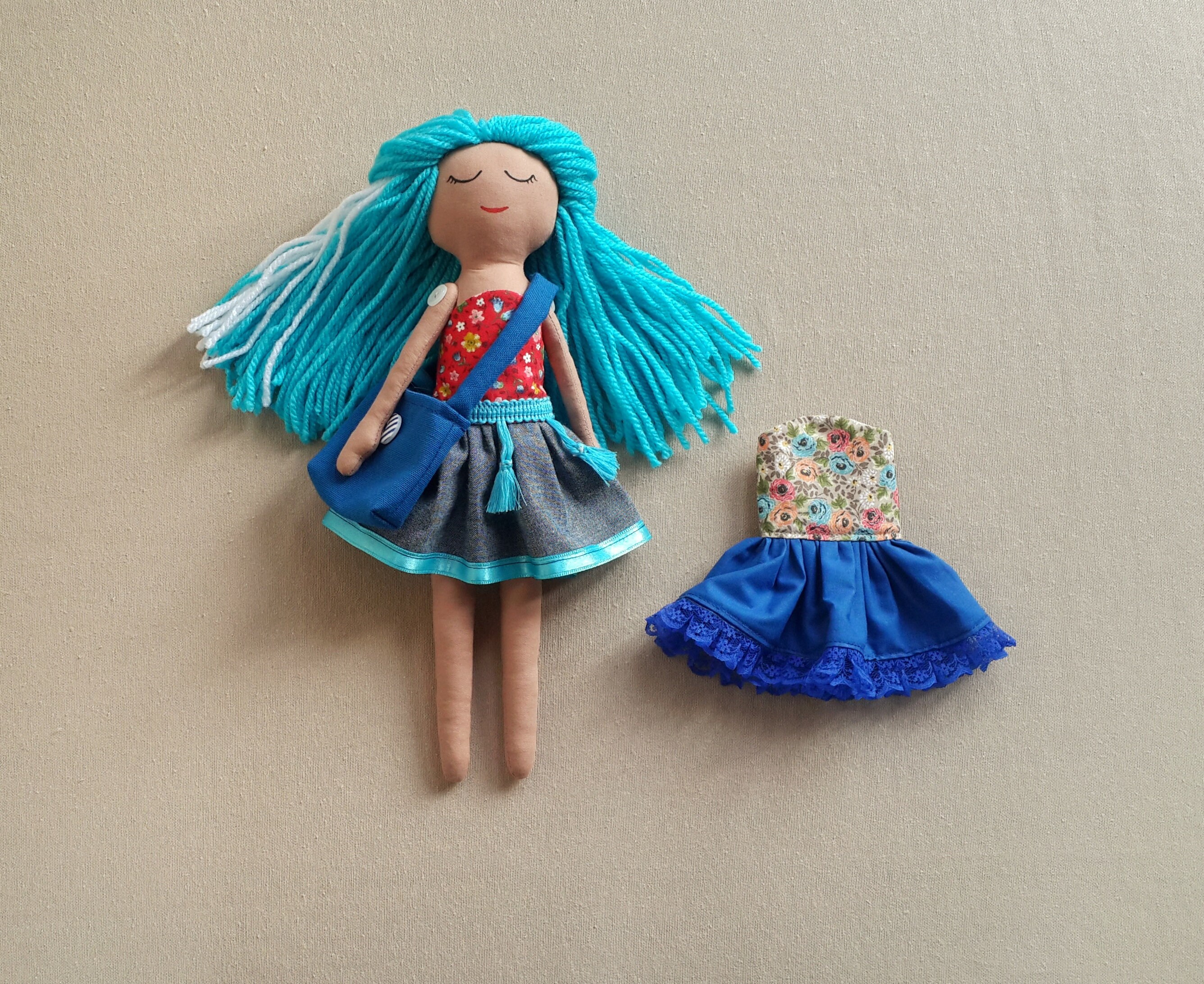 Cloth Doll Set Handmade Rag Doll with Clothes Set Dress up Etsy