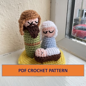 PDF CROCHET PATTERN Nativity Scene Christmas Mary Joseph Baby Jesus Children&#39;s Figure Amigurumi Tutorial