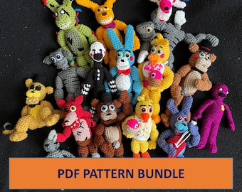PDF CROCHET PATTERNS Five Nights at Fredbear’s 1, 2 and 3 Mega Bundle Amigurumi