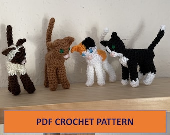 PDF CROCHET PATTERN Plain, Tuxedo, Calico and Siamese Cat Amigurumi