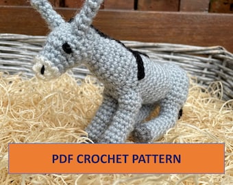 PDF CROCHET PATTERN Donkey Amigurumi Pattern Farmyard Animal Pony Mule