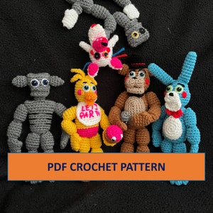 PDF CROCHET PATTERN Five Nights At Fredbear&#39;s 2 Toy Animatronic Crochet Pattern Freddy Bunny Chicken Mangle Robot