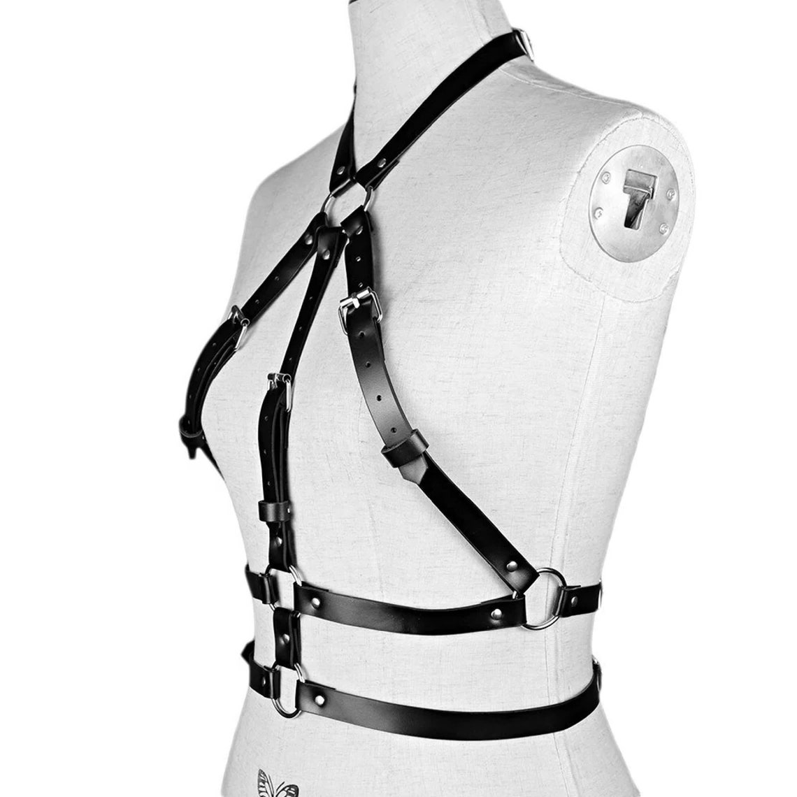Leather Harness For Women With Open Cup Bra Full Body Bdsm Etsy
