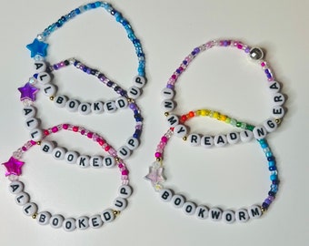 Reading Themed Beaded Bracelet: Bookworm, In My Reading Era