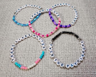 F*CK THE PATRIARCHY Bracelet / Resistance / Democrat / Trans Rights / Empathy / Don't Erase Me / Spread Love