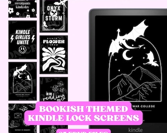 Bookish Themed Kindle Lock Screens // INSTANT DOWNLOAD // Digital File Only // EPUB // Kindle Must Be Ad Free