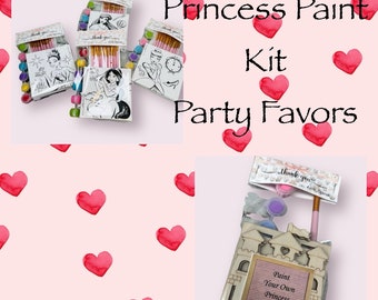 Princess Paint Party Favor Kit: Canvas or Wooden Castle