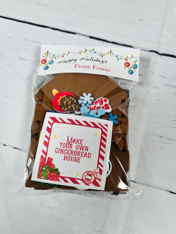 Christmas Holiday Classroom Handouts: School Christmas Foam Gingerbread House Activity for Elementary School, Teacher Gift to Students