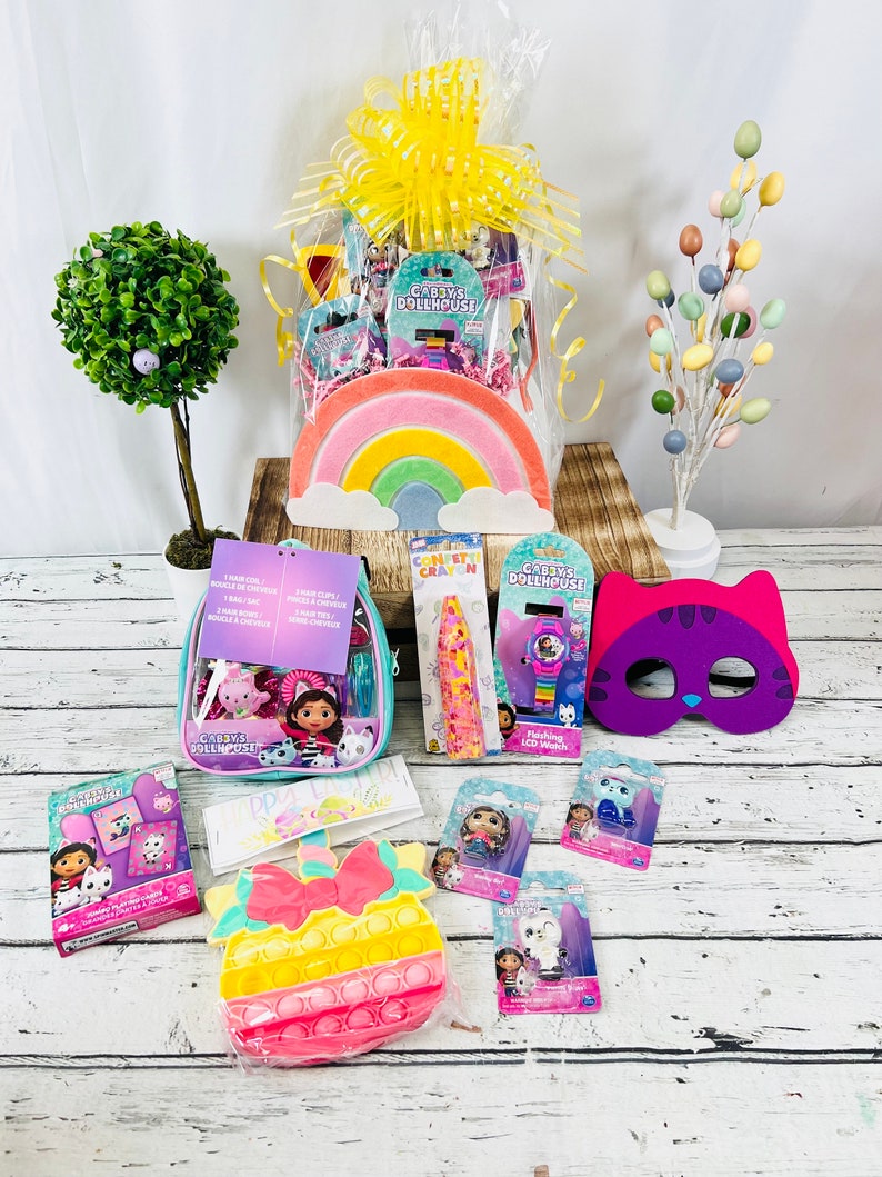 Prefilled Themed Gabby's Dollhouse Easter Basket for Kids Kids Prefilled Gift Basket Easter
