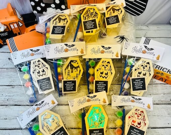 LISTO PARA ENVIAR** Kit de manualidades para pintar tu propio ataúd iluminado de Halloween