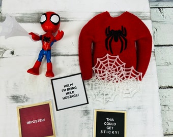 Spiderman Elf Kit: Mischievous Elf Accessories, Clothes & Props