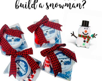 Snowman building kit holiday party favor, stocking stuffer, holiday craft, dough sensory play