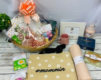 Muttertagsgeschenkkorb Entspannung, Kerze Pfingstrose, Puzzle
