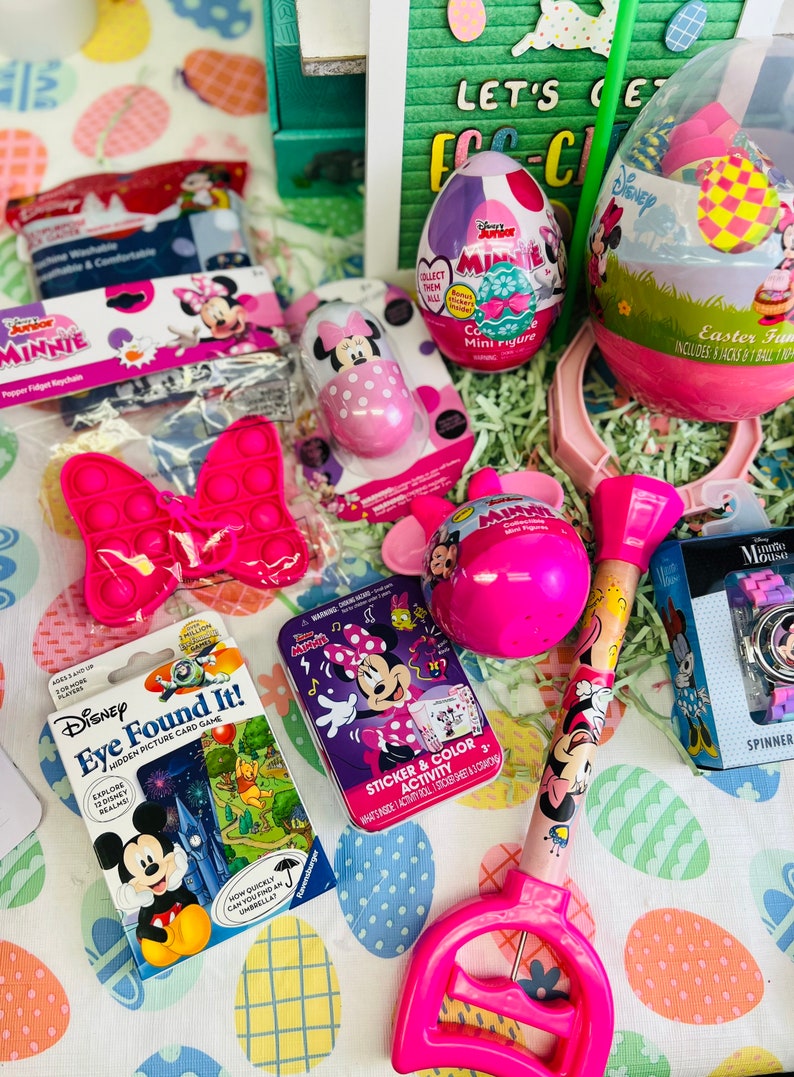15 Piece Prefilled Minnie Mouse Easter Basket Girls Prefilled Easter