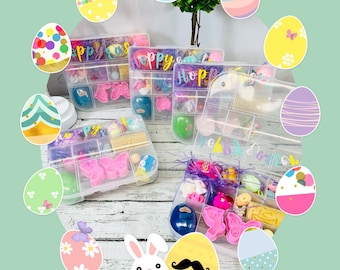 Easter themed play dough busy box for kids Easter basket filler Easter fun Easter activity Easter sensory dough Easter craft