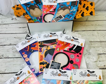 LISTO PARA ENVIAR** Kits de pegatinas faciales de Halloween: regalos de truco o trato, actividades para niños