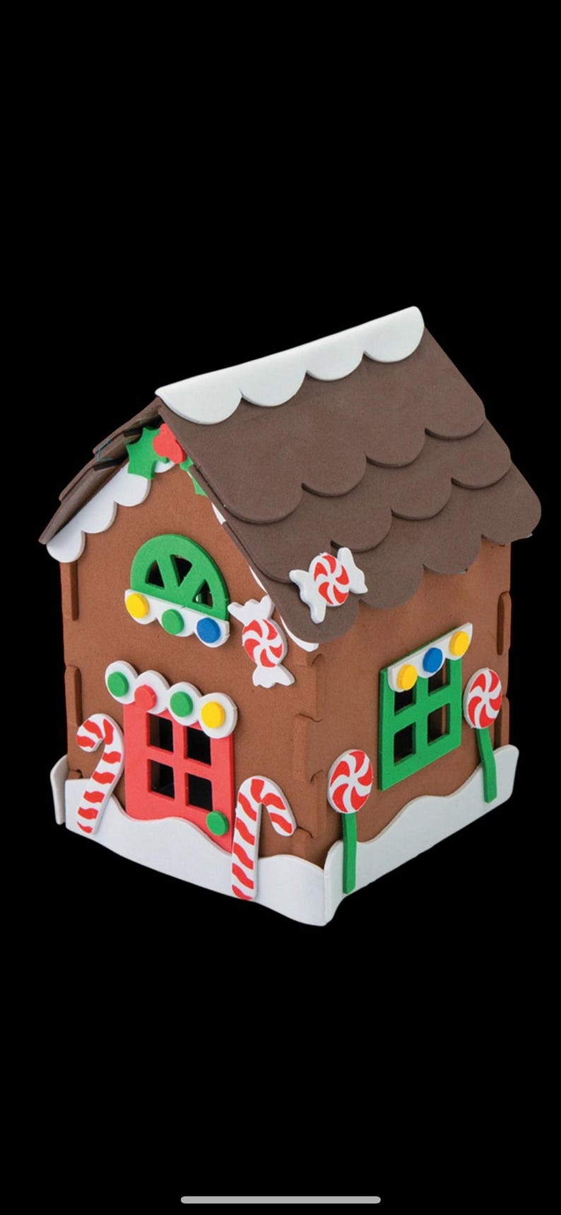 Christmas Holiday Classroom Handouts: School Christmas Foam Gingerbread House Activity for Elementary School, Teacher Gift to Students image 4