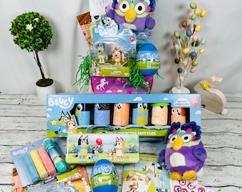 Ready to ship ** 10 piece Bluey dog prefilled Easter basket for kids Easter toys Easter activity w