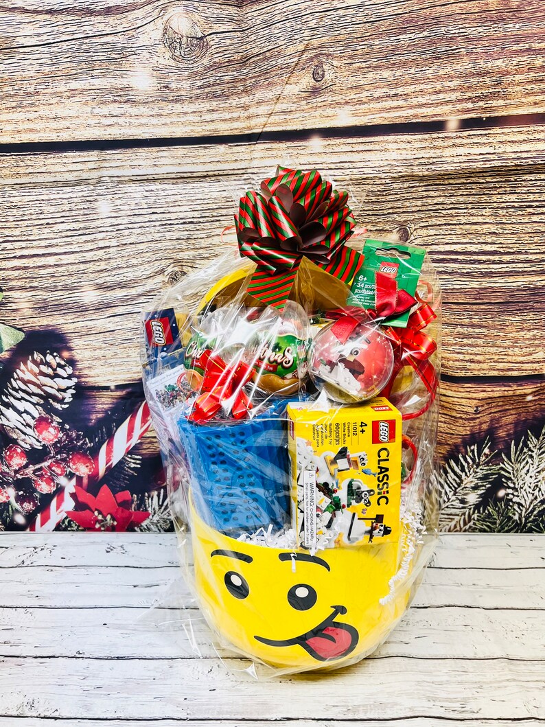 14 Piece Prefilled Lego Gift Basket Deluxe LEGO Gift Basket for Kids