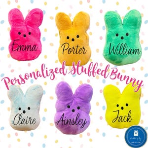 Bambola Peep Bunny personalizzata / Riempitrice per cestino di Pasqua per bambini / Regalo di coniglietto pasquale per bambini / Accessorio di Pasqua per bambini